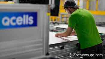 Major solar panel plant opens in US amid backdrop of industry worries about low-priced Asian imports