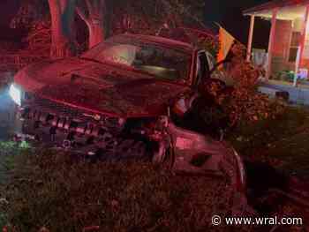 Driver charged with DWI after crashing in front yard of Johnston County home at 100 mph