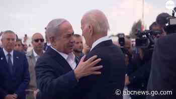 WATCH:  Netanyahu greets Biden as he arrives in Israel
