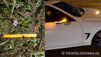 Cop shot at hammer-wielding man but missed, striking civilian vehicle on busy Mississauga highway instead: SIU