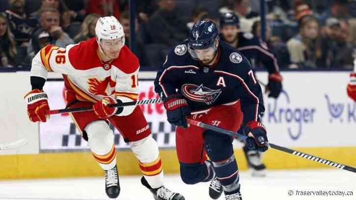 Danforth has goal and an assist, Martin stops 36 shots as Blue Jackets beat Flames 3-1