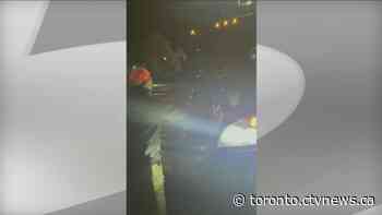 Video shows tractor-trailer pushing through picket line at Sobeys distribution facility in Vaughan