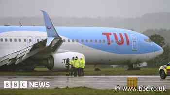 Leeds Bradford Airport closed after plane skids off runway in storm