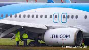 Passenger aircraft skids off runway at UK airport
