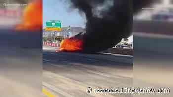 Chesapeake man helps save woman from burning vehicle on highway