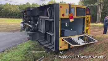 Suffolk mom recounts son's story of being onboard an overturned school bus