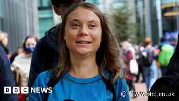 Greta Thunberg joins climate protest outside JP Morgan