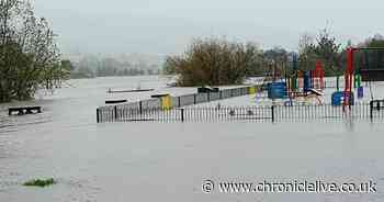 Pictures show scale of Rothbury flooding as homes evacuated during Storm Babet