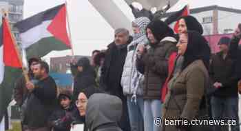 Hundreds march in pro-Palestinian rally in downtown Barrie