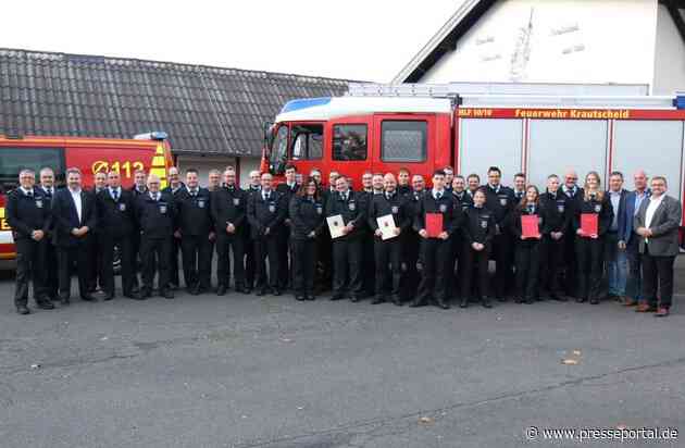 FW VG Asbach: Wehren der VG Asbach treffen sich zum Feuerwehrtag / Zahlreichen Neuaufnahmen und Ehrungen in Kölsch-Büllesbach