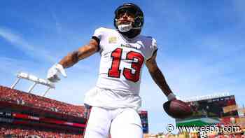 Bucs' Baker Mayfield finds Mike Evans for a 40-yard TD against Falcons