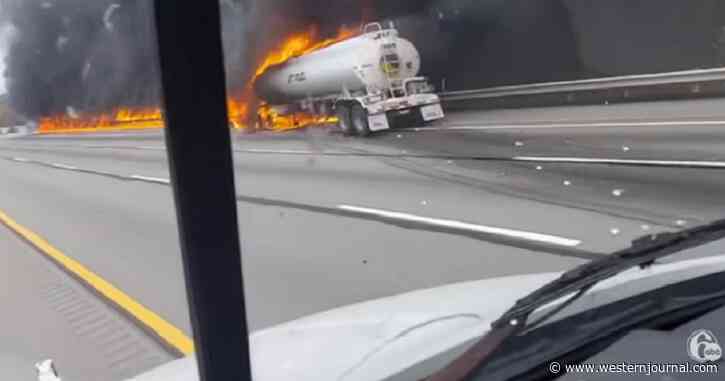 Horror on US Highway After Jet Fuel Tanker Truck Fails to Stop in Time