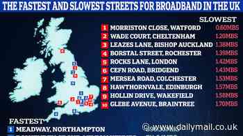 Revealed: The UK streets with the fastest and slowest broadband - so, is YOUR road on the list?