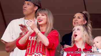 Taylor Swift-Travis Kelce romance: Pop star attends Chiefs' Week 7 win, celebrates with Brittany Mahomes