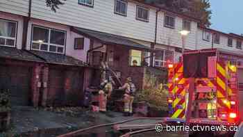 Barrie fire at townhouse complex on Ferris Lane