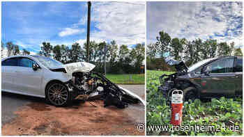 Frontal-Crash auf MÜ14 bei Polling fordert mehrere Verletzte – Auto in Feld geschleudert