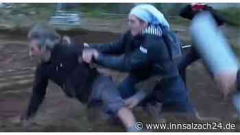 Wie beim Rugby – Wütende Nonne rammt Umweltaktivisten um