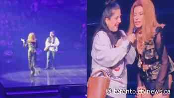 An Ontario woman was pulled on stage at the Shania Twain concert on Sunday – for the 2nd time in her life