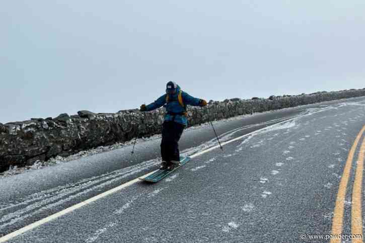 East Coast Skiers Make First "Turns" Of The Season On Icy Road