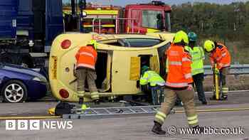 Gloucestershire emergency services simulate motorway crash