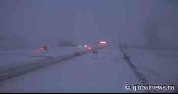 QEII closed in both directions near Blackfalds due to 10-vehicle pileup and fatal crash: RCMP