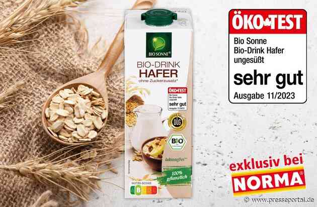 Bio-Hafer-Drink von NORMA überzeugt im großen ÖKOTEST und schneidet "sehr gut" ab / BIO SONNE-Produkt garantiert guten Geschmack und gesunde Inhaltsstoffe für wenig Geld