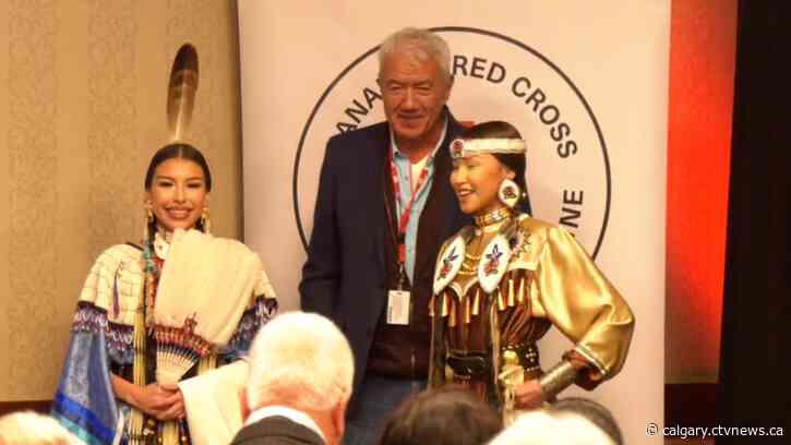 Tom Jackson, Charles Weaselhead awarded by the Canadian Red Cross