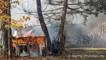 Man airlifted with serious burns after garage fire in Muskoka