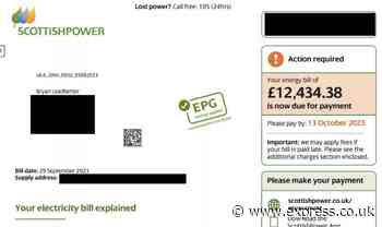 Man hit with £12,000 Scottish Power Bill ‘told to pay back £500 a month’