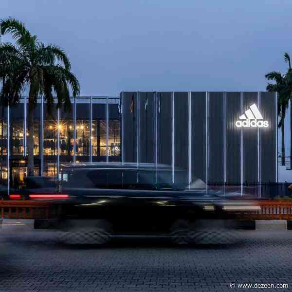 Oshinowo Studio wraps Adidas Lagos store in perforated aluminium sheets