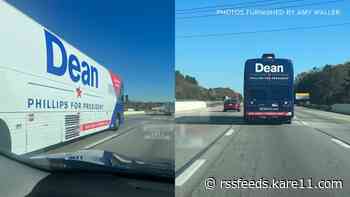 Spotted: 'Dean Phillips for President' bus on Ohio freeway