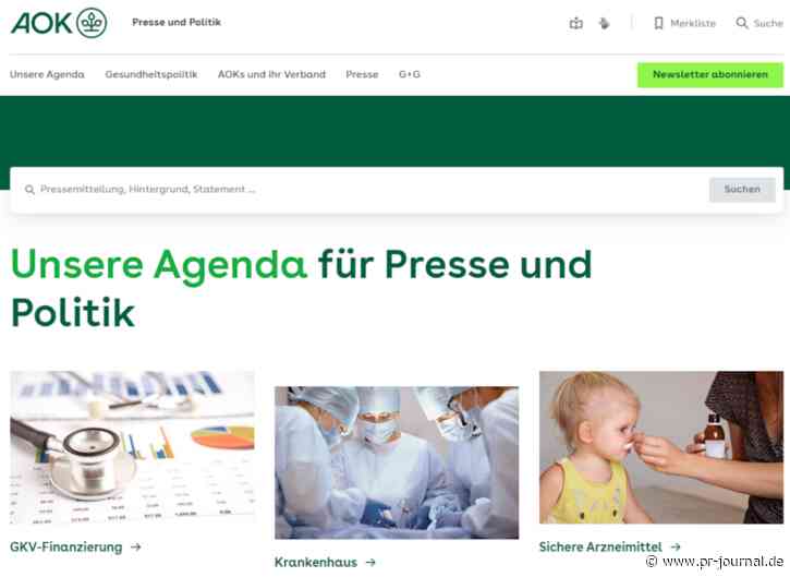 AOK startet neues Portal für Presse und Politik