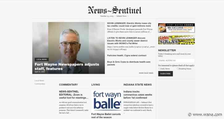 The News-Sentinel goes dark: Website for newspaper dating back to 1833 taken offline
