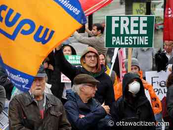 Pro-Palestinian protesters call for immediate ceasefire in Gaza at rally in Ottawa