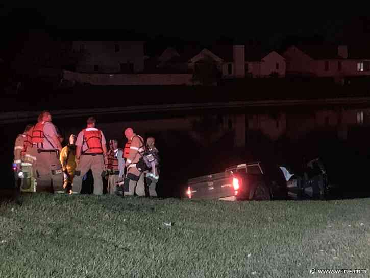 Police: 2 suffer minor injuries after truck drives into pond in northwest Fort Wayne