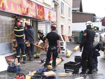 Firefighters shore up Vanier building hit by car