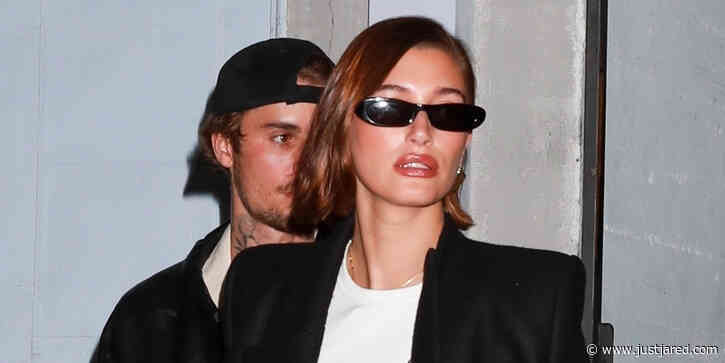 Hailey Bieber Throws It Back to the '90s in Overalls During Night Out With Justin