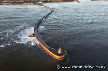 Search to find top of South Shields lighthouse with work under way to repair Storm Babet damage to piers