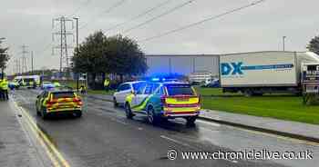 Two taken to hospital after lorry, car and bike involved in collision that caused vehicle blaze in North Tyneside