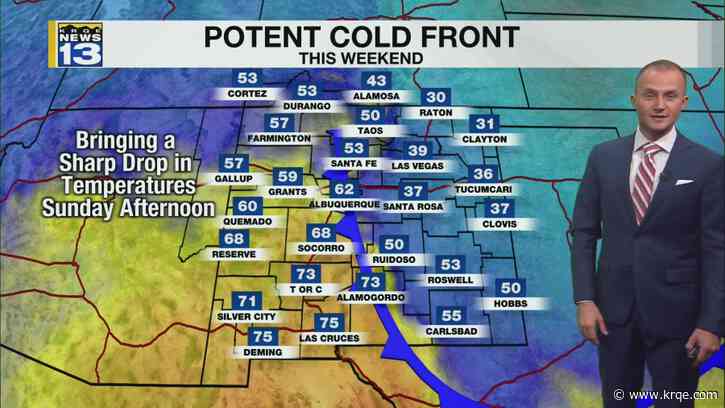 A cold front will significantly drop temperatures this weekend
