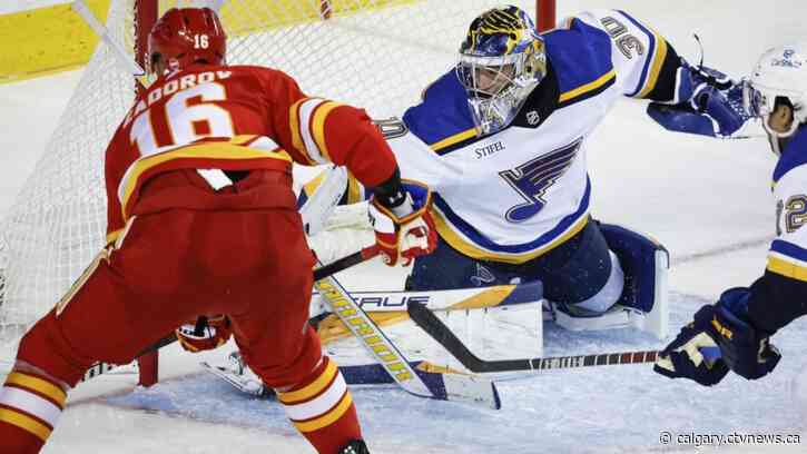Joel Hofer earns first career shutout as Blues blank slumping Flames 3-0