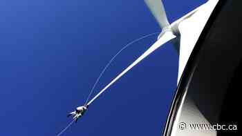 This guy climbs wind turbines to keep them spinning