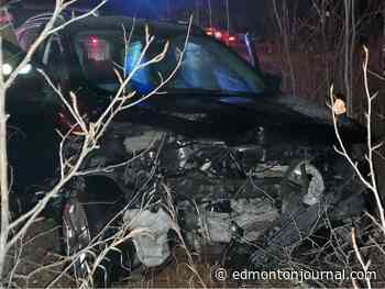 Car hit 800-pound object that fell off semi-truck on Alberta highway: RCMP