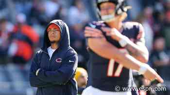 Fields out Sunday; Bagent to start again for Bears