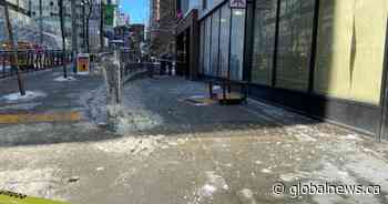 Falling table from 9th floor Calgary apartment narrowly misses pedestrian below
