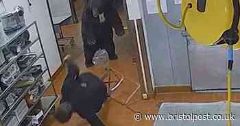 Horrifying moment bear attacks hotel security guard caught on camera