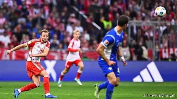 Harry Kane imitates David Beckham by scoring from his own half for Bayern Munich