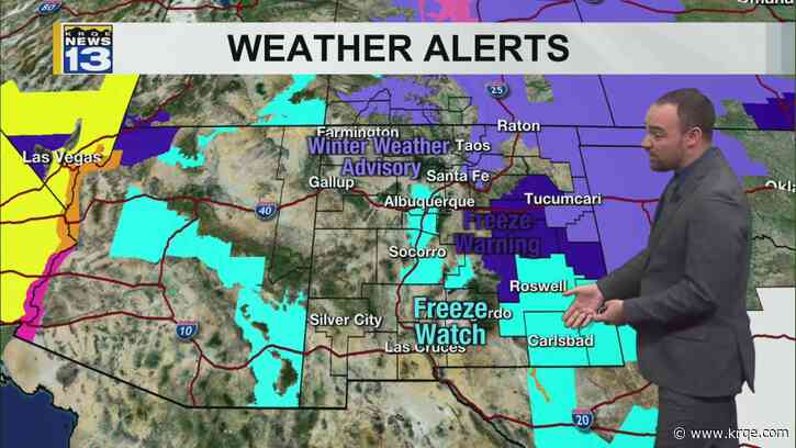 Arctic cold front moves in overnight with some wintry weather