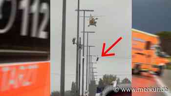 Notarzt wird aus Helikopter abgeseilt: Schwerer Unfall auf der Köhlbrandbrücke