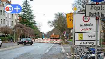 Sperrung Feldstraße in Kiel: Bauarbeiten verzögern sich
